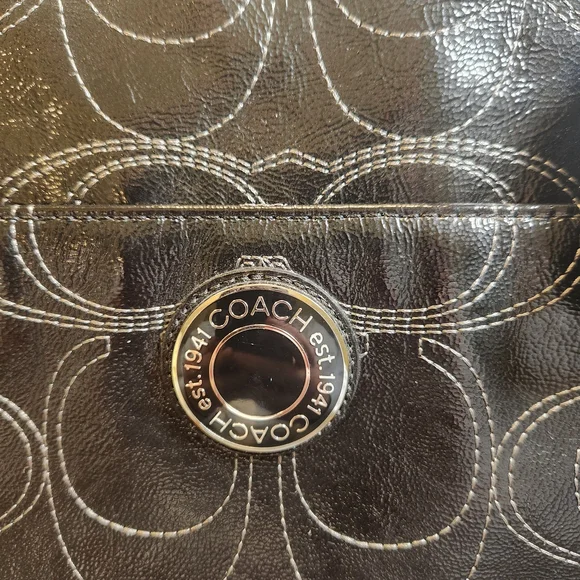 Coach Signature Stitch Large Leather Tote Bag - Picture 2 of 15